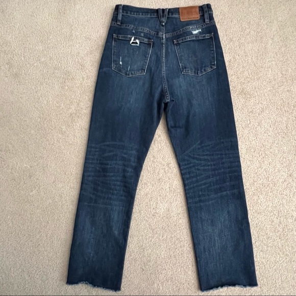 J Crew Point Sur High-Rise Boyfriend Jean Raw Hem Dark Wash Denim - Picture 4 of 10